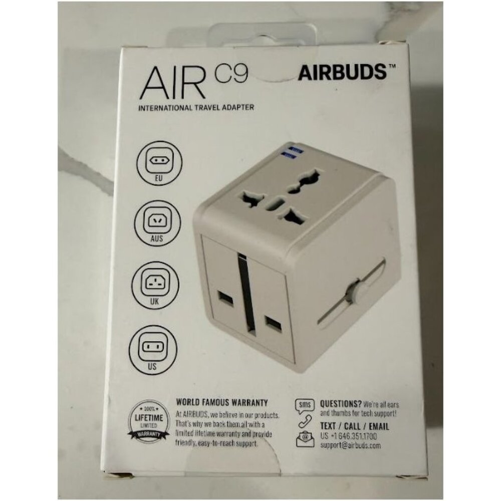 Airbuds Air C9 International Travel Adapter 3 Ports Type C + 2 USB Ports
